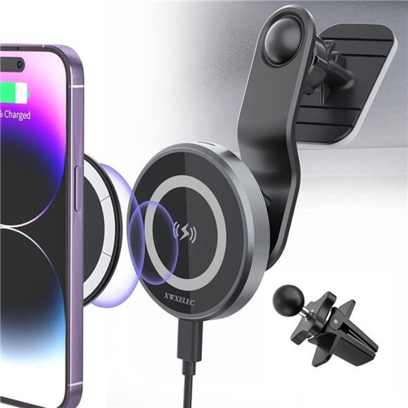 Car Mount Charger 15W Magsafe Wireless Car Charger, Auto-Sensing, Fast Charging - Picture 1 of 6